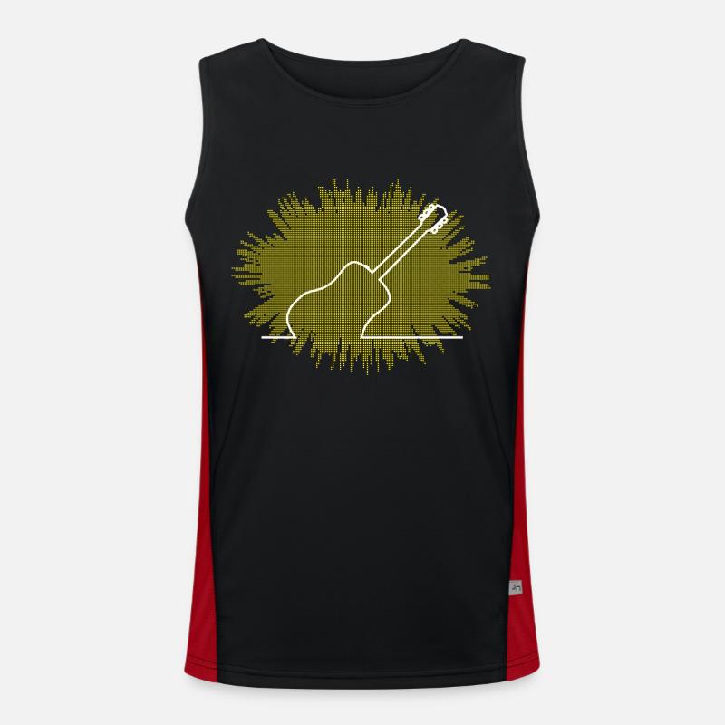 Acoustic Guitar Abstract Explosion Men's Functional Contrast Tank Top 