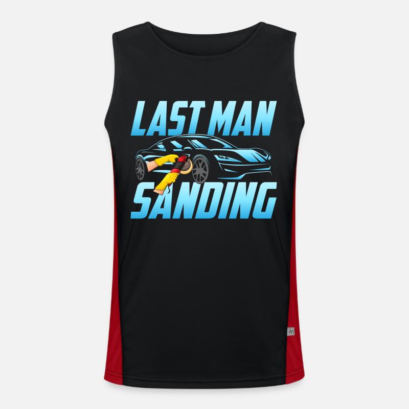 Last Man Sanding Auto Body Painter Technician Funktionelles Kontrast-Tank Top für Männer 