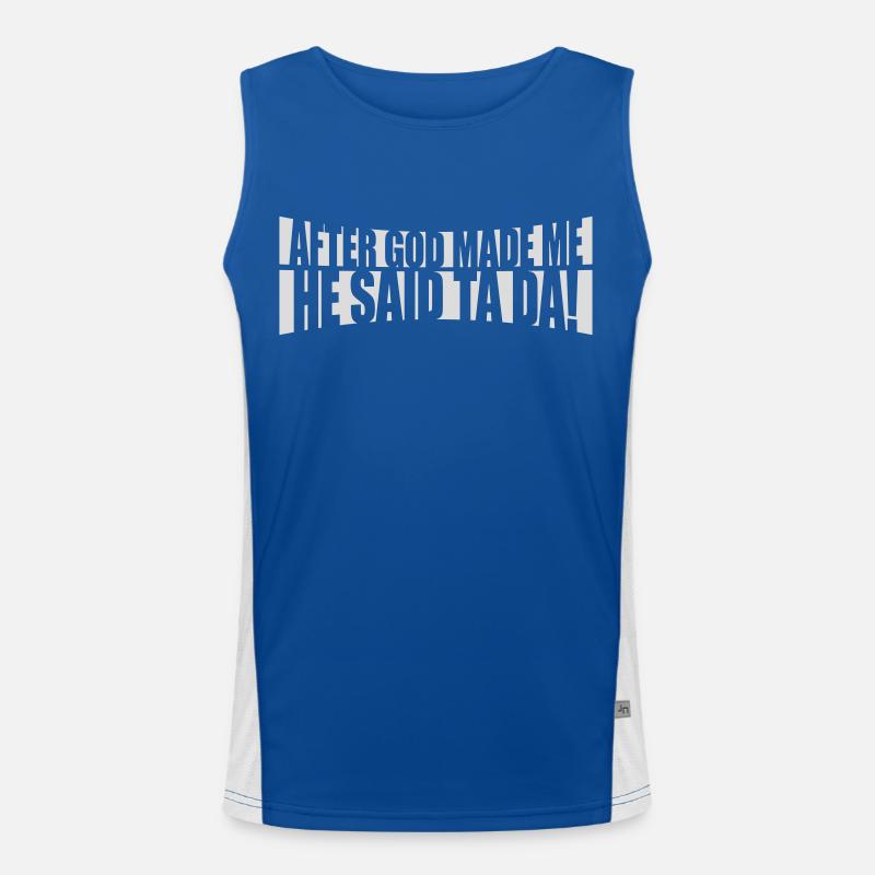 after god made me Men's Functional Contrast Tank Top 