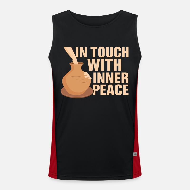 In Touch With Inner Peace Pottery Men's Functional Contrast Tank Top 