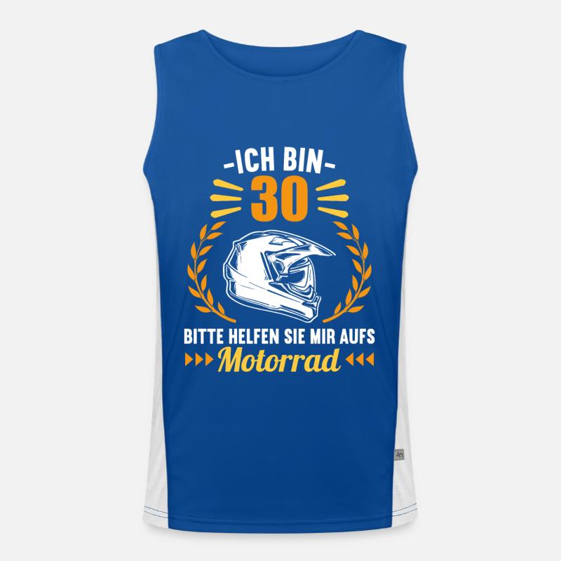 Ich bin 30 bitte helfen auf Motorrad 30 Geburtstag Funktionelles Kontrast-Tank Top für Männer 