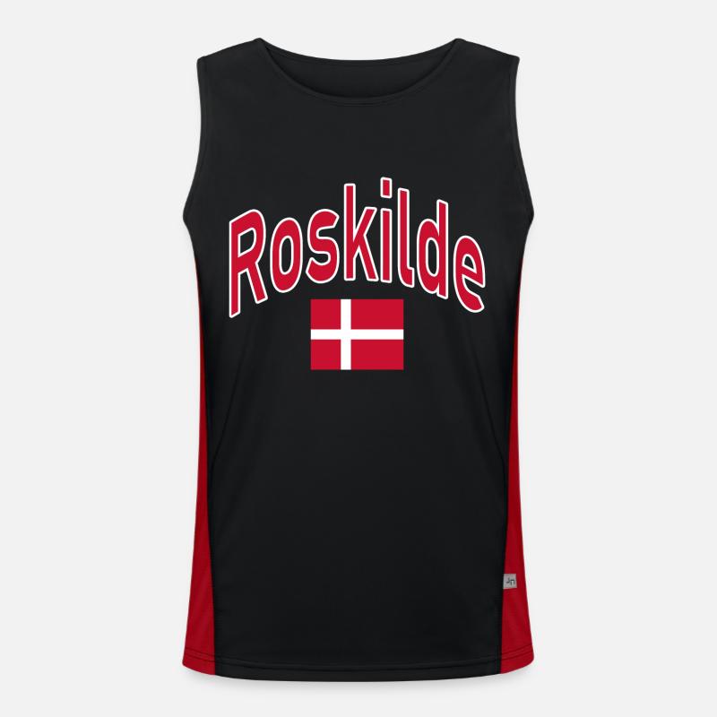 Drapeau de Roskilde Danemark Débardeur respirant contrasté Homme 