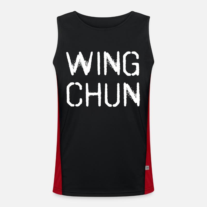 Wing Chun WingTsun Wing-tsun - Men's Functional Contrast Tank Top  - black/red