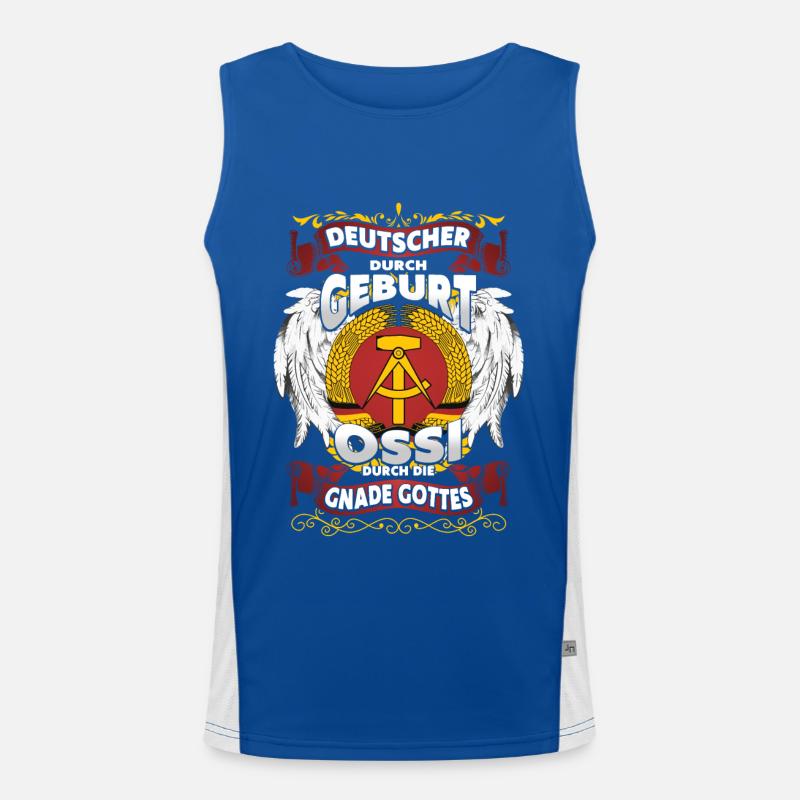 Deutscher Ossi durch die Gnade Gottes DDR Stolz Funktionelles Kontrast-Tank Top für Männer 
