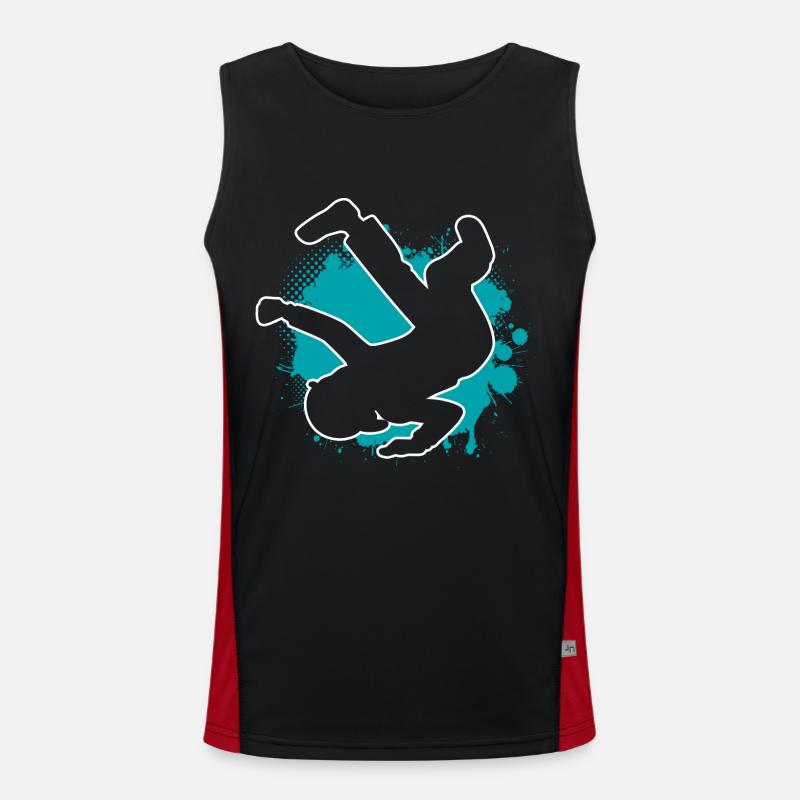 Breakdancer Breakdancing Boy - Men's Functional Contrast Tank Top  - black/red