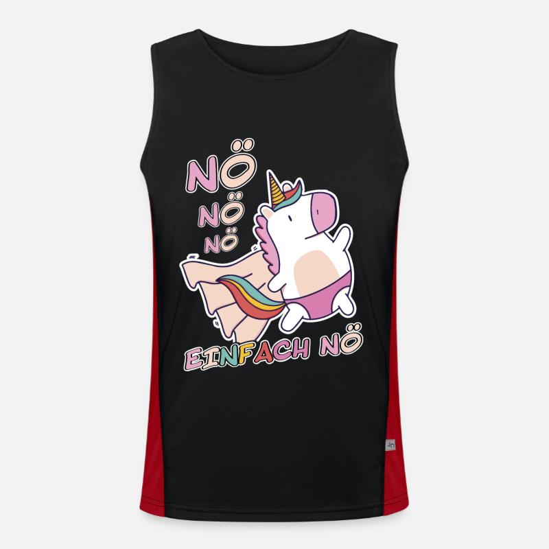 Noe Einhorn Superheld lustiger Spruch Funktionelles Kontrast-Tank Top für Männer 