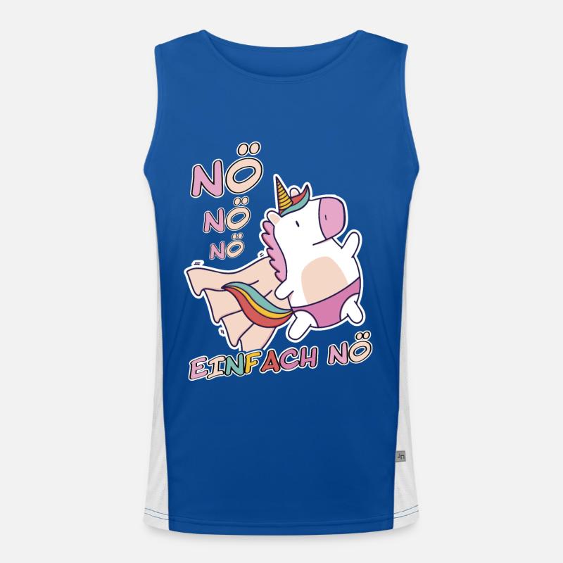 Noe Einhorn Superheld lustiger Spruch Funktionelles Kontrast-Tank Top für Männer 