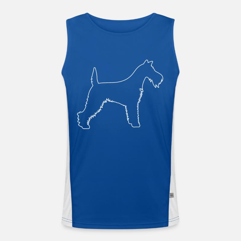 Drahthaar Fox Terrier Silhouette Funktionelles Kontrast-Tank Top für Männer 