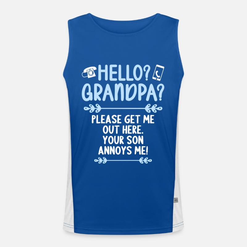 Hallo Opa Bitte Hol Mich Hier Raus Funktionelles Kontrast-Tank Top für Männer 