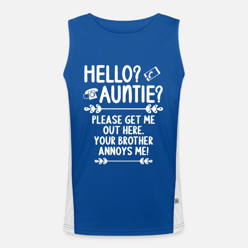 Hallo Tante, Bitte Bring Mich Hier Raus Funktionelles Kontrast-Tank Top für Männer 