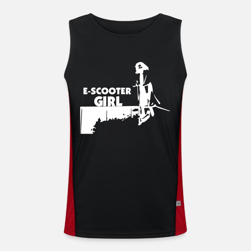 E-Scooter E-Roller Scooter - Men's Functional Contrast Tank Top  - black/red