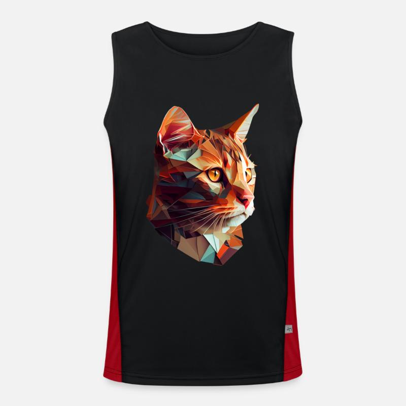 Chaton Chaton Chat Polygone Chat Débardeur respirant contrasté Homme 