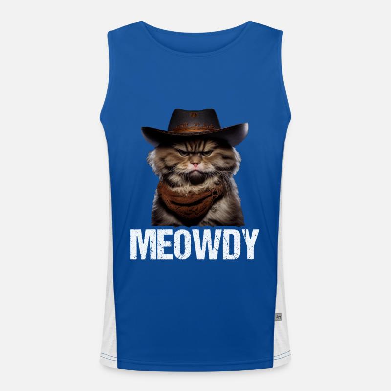 Meowdy Funny cat Meme for Cat Lovers Funktionelles Kontrast-Tank Top für Männer 