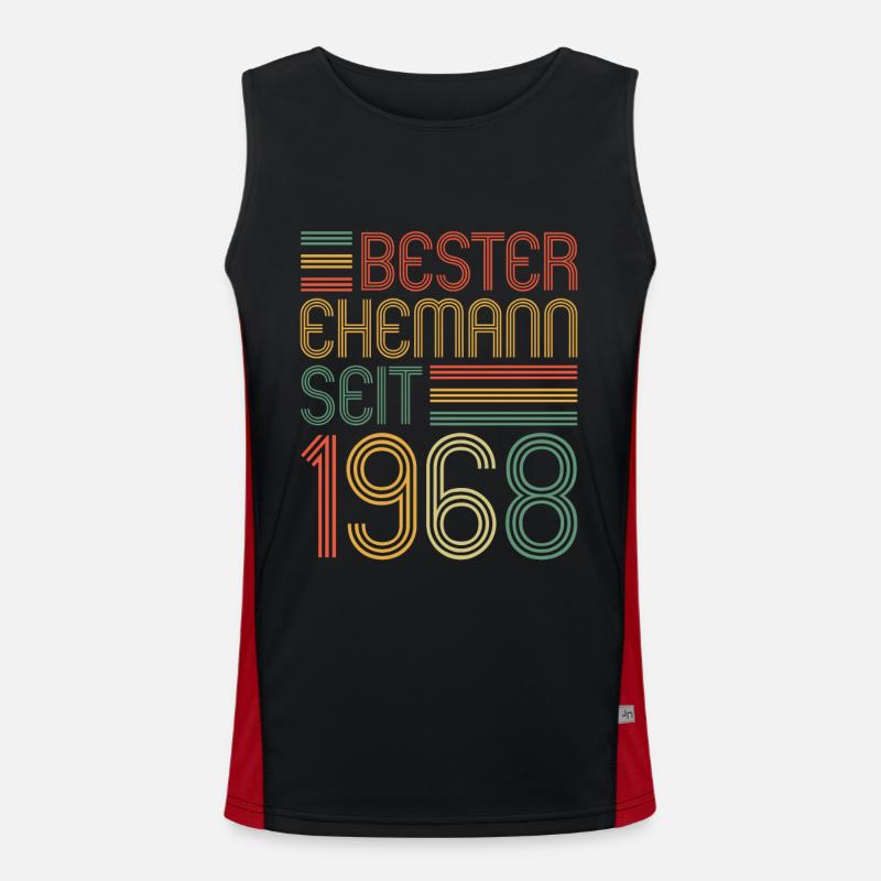 55. Hochzeitstag Bester Ehemann seit 1968 Funktionelles Kontrast-Tank Top für Männer 