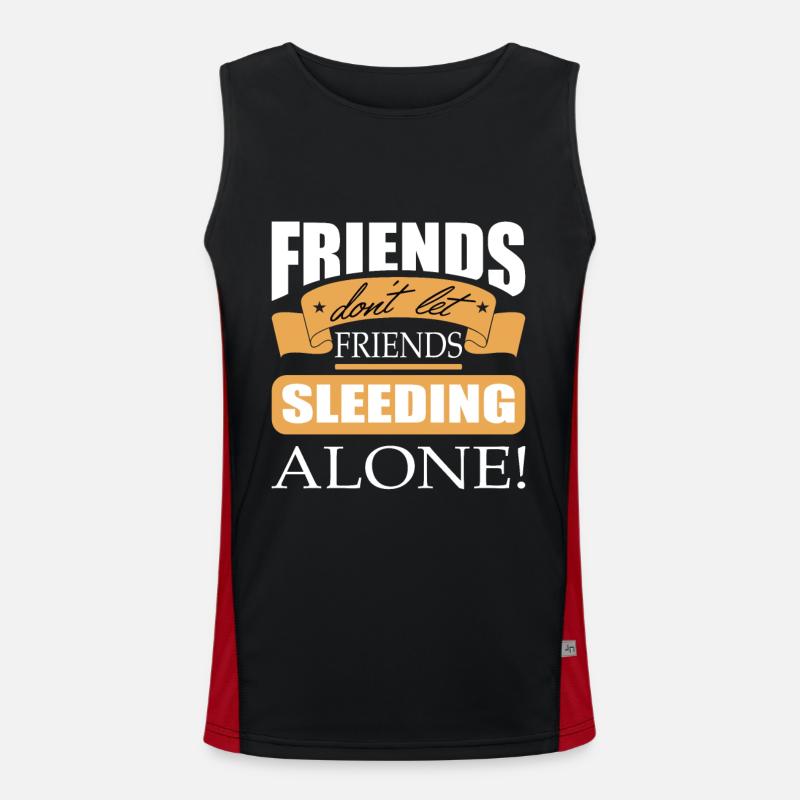Les amis ne laissent pas les amis Sleeding Alone Sleed Débardeur respirant contrasté Homme 