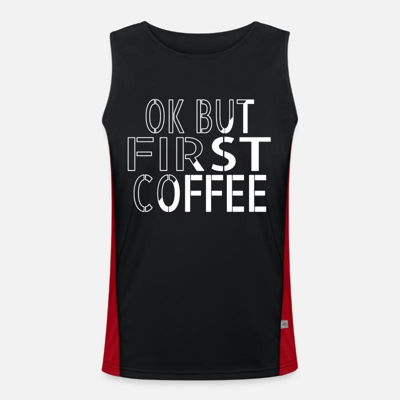 coffee cup funny caffeine gift idea drink Funktionelles Kontrast-Tank Top für Männer 