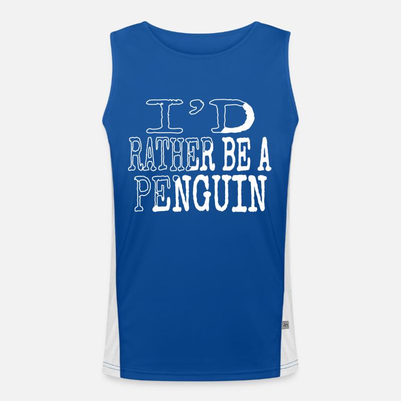 happy emperor funny aotearoa flightless bird love Men's Functional Contrast Tank Top 