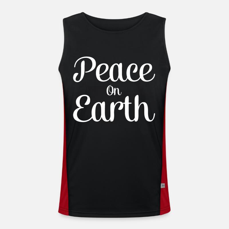 Create Peace on Earth - Men's Functional Contrast Tank Top  - black/red