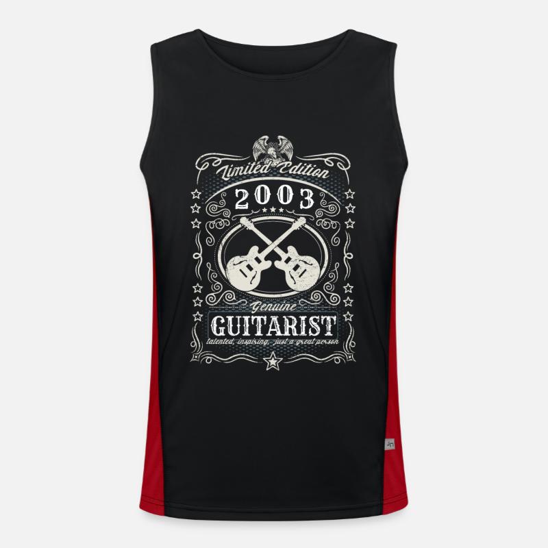 Vintage 2003 Guitariste Cadeau d’anniversaire Hobby Débardeur respirant contrasté Homme 