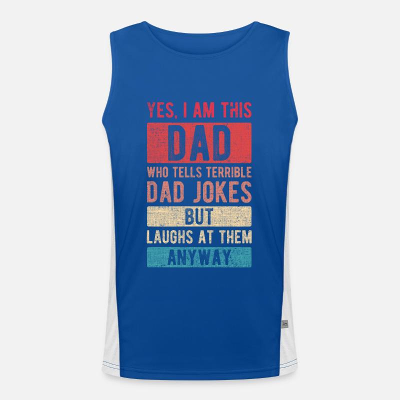 I Am This Dad Dad Jokes Vatertag Papa Geschenk Funktionelles Kontrast-Tank Top für Männer 
