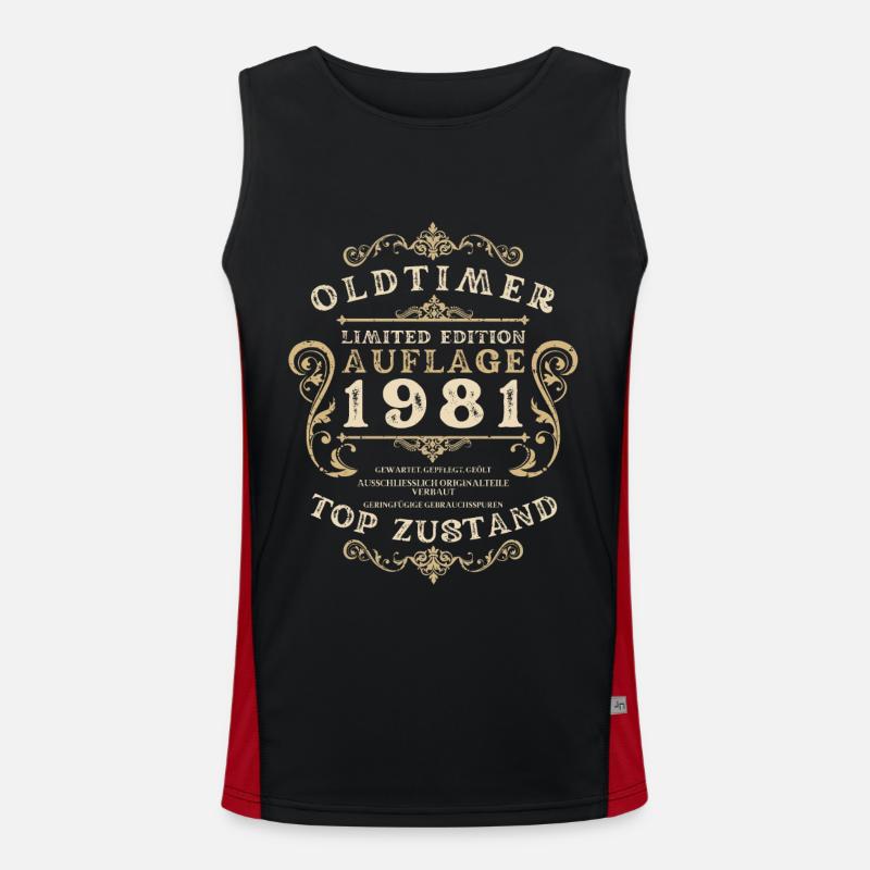 Oldtimer Limited Edition 1981 - 42. Geburtstag Funktionelles Kontrast-Tank Top für Männer 
