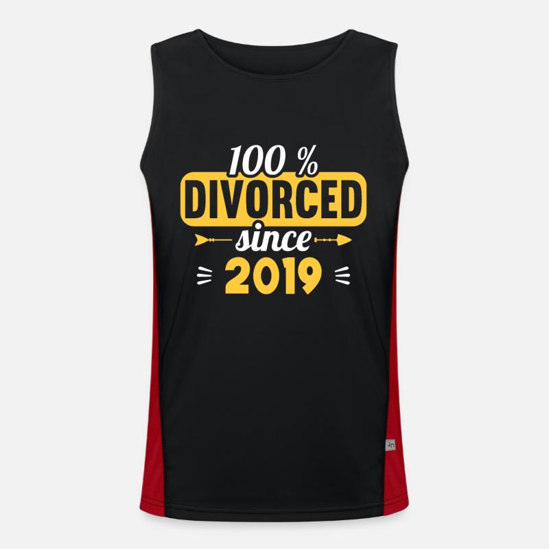 100% Divorced since 2019 Divorce Men's Functional Contrast Tank Top 