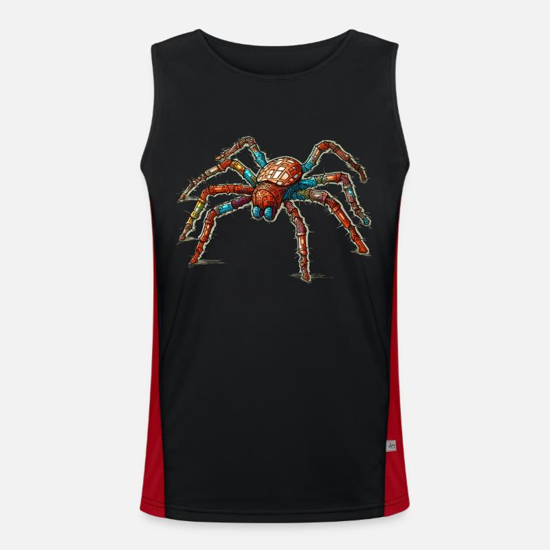 -looking large spider in colorful Men's Functional Contrast Tank Top 