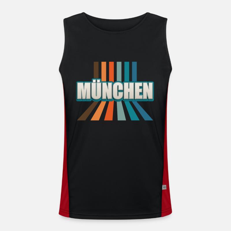 Munich Munich Munich - Men's Functional Contrast Tank Top  - black/red