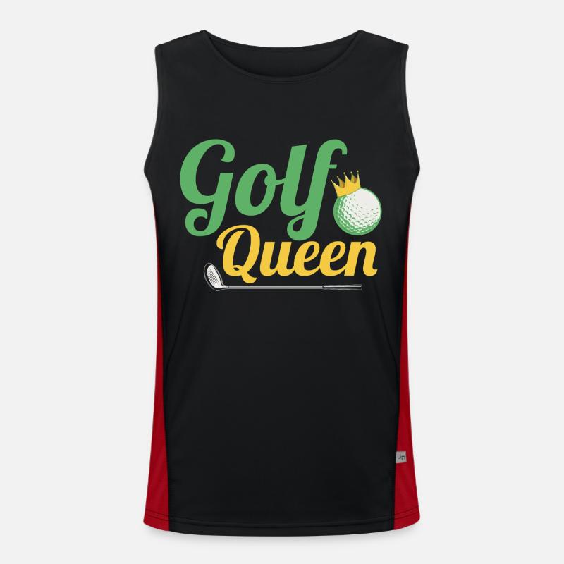 Golf Queen Par Tee Golfing - Men's Functional Contrast Tank Top  - black/red