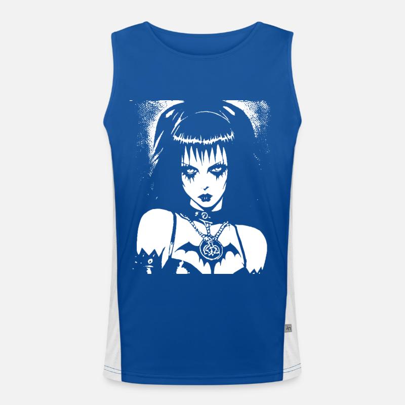 Dunkle Kunst Okkulte Gothic Batcave Mädchen Post Punk Fledermaus Funktionelles Kontrast-Tank Top für Männer 