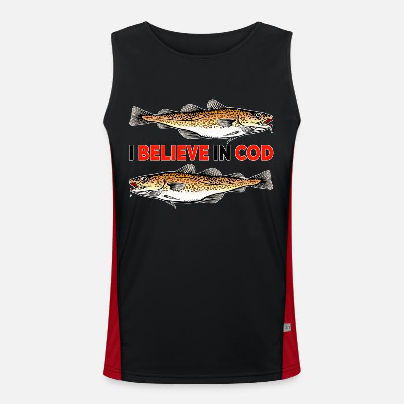 Fishing - I believe in Cod Men's Functional Contrast Tank Top 