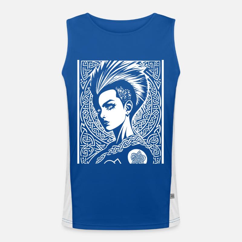 Fantasy Post Punk Keltisch Stamm Bathöhle Mohawk Gi Funktionelles Kontrast-Tank Top für Männer 