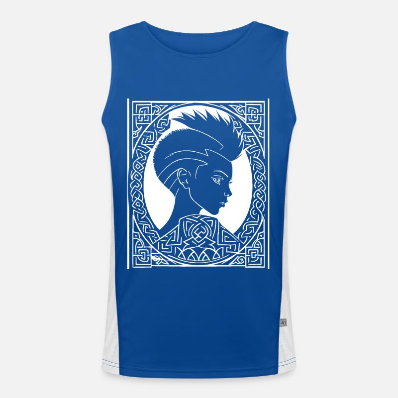 Fantasy Post Punk Keltisch Stamm Bathöhle Mohawk Gi Funktionelles Kontrast-Tank Top für Männer 