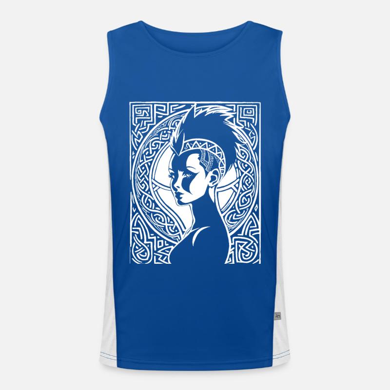 Fantasy Post Punk Keltisch Stamm Bathöhle Mohawk Gi Funktionelles Kontrast-Tank Top für Männer 