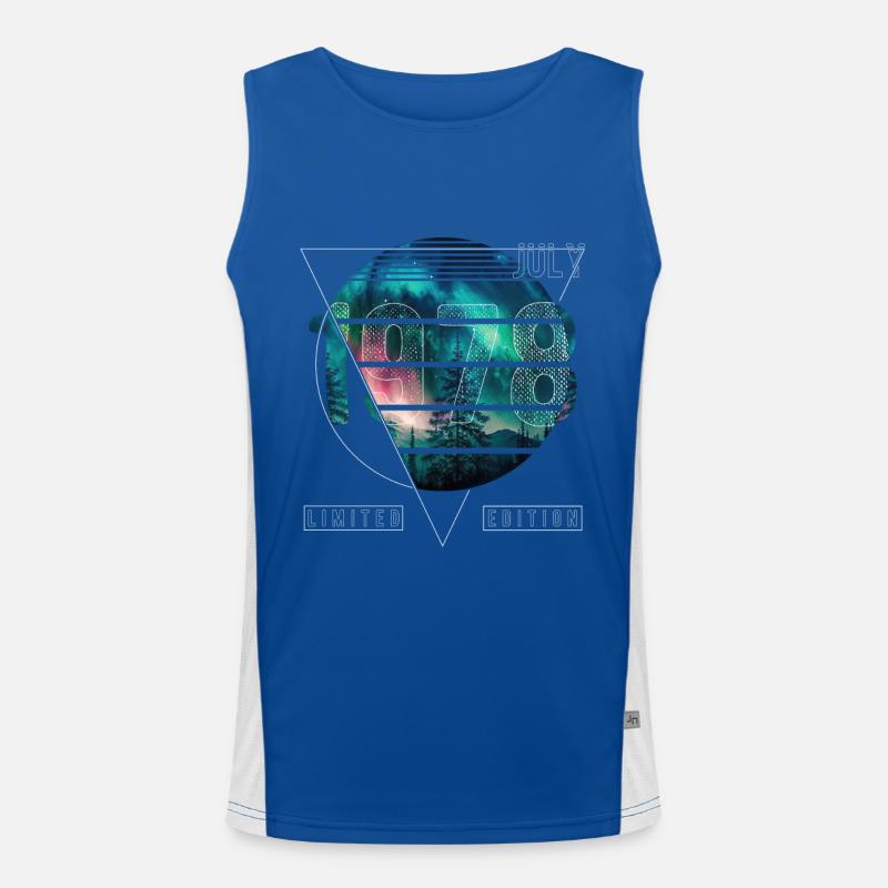 Limited Edition 1978 Juli Geburtstag Polarlicht Funktionelles Kontrast-Tank Top für Männer 