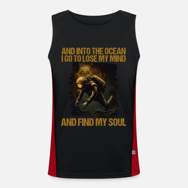 Diving Diver Diver - Men's Functional Contrast Tank Top  - black/red