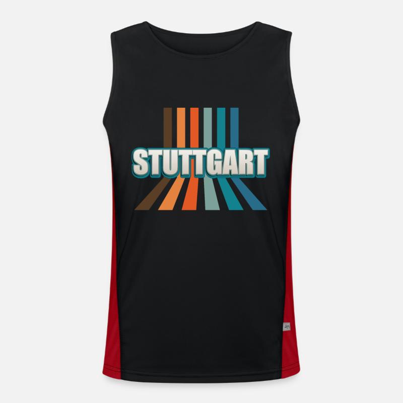 Stuttgarterin Stuttgarterer Stuttgarter - Men's Functional Contrast Tank Top  - black/red