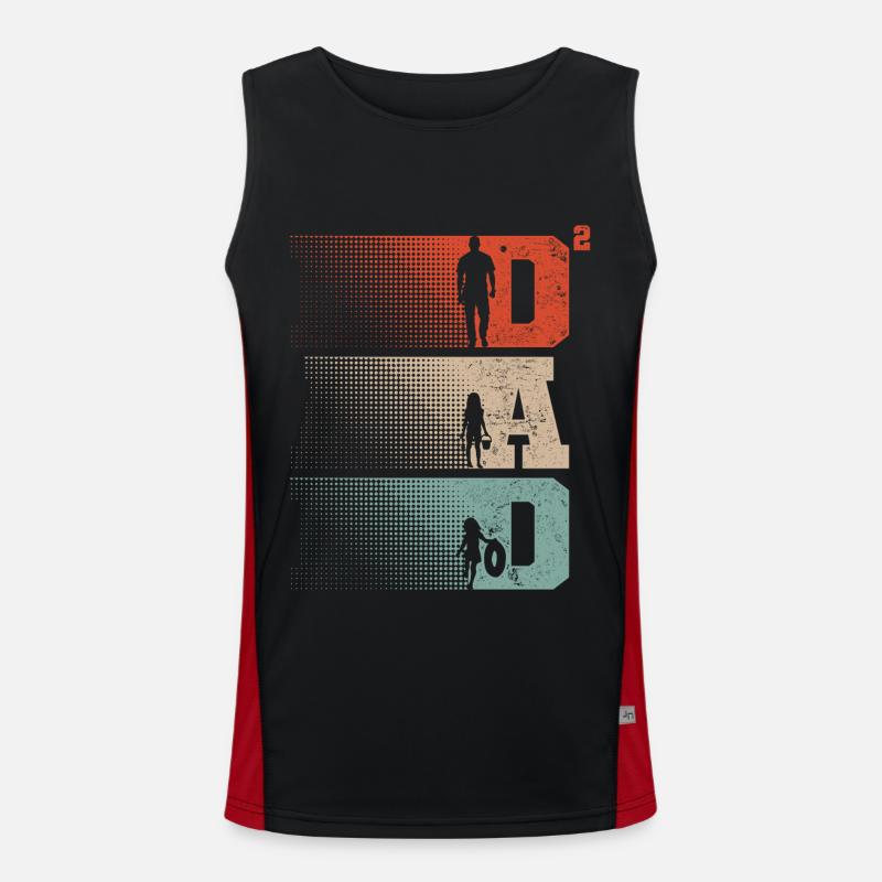 Dad Hoch 2 Papa Hoch 2 Kinder Zwei Mädchen Retro Funktionelles Kontrast-Tank Top für Männer 