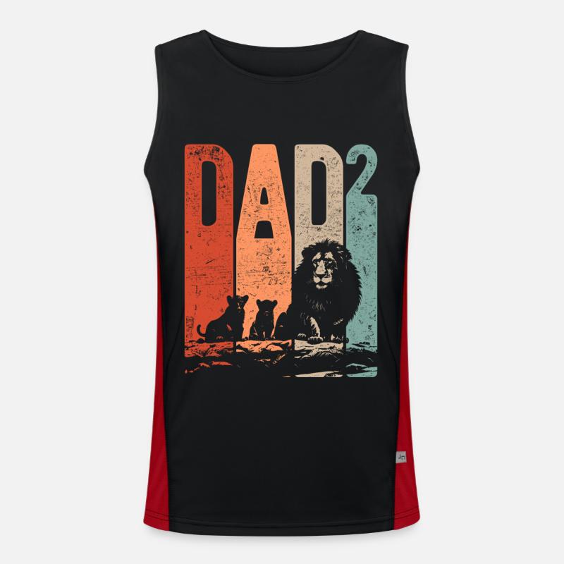 Dad Up 2 Dad Up 2 Kids Double Daddy Leo Men's Functional Contrast Tank Top 
