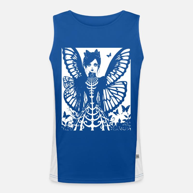 Fairycore Ästhetik Grunge Skelett Fee Goth G Funktionelles Kontrast-Tank Top für Männer 