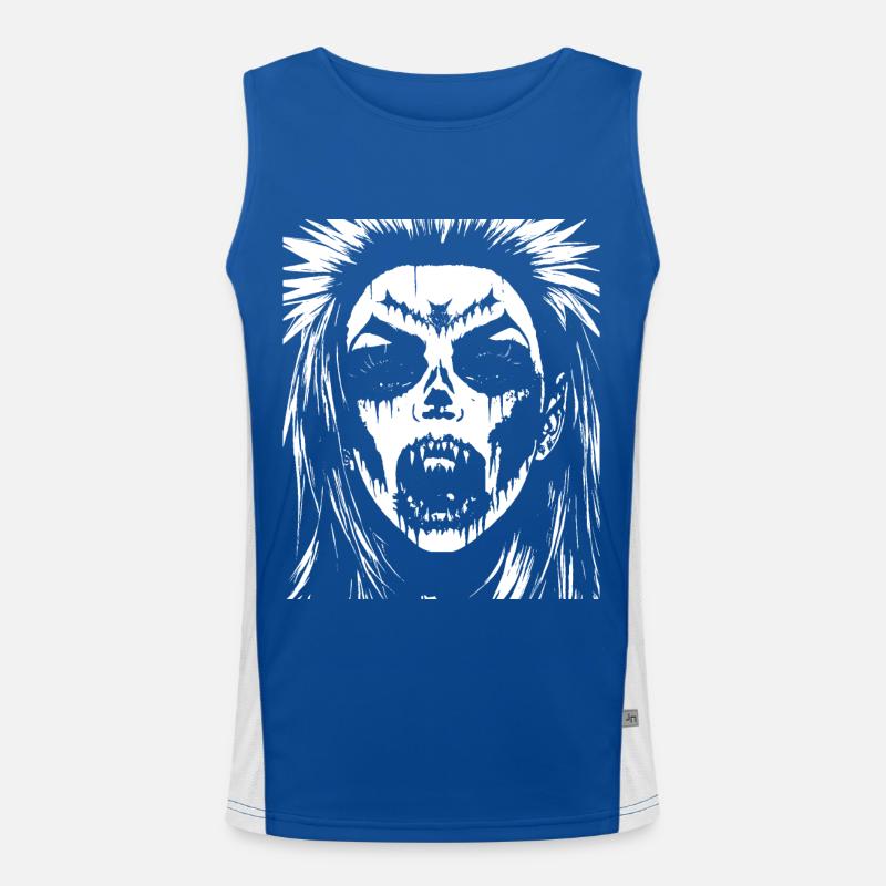 Zombie Horror Vampier Meisje Death Metal Grindcore Functionele contrasterende tanktop voor mannen 