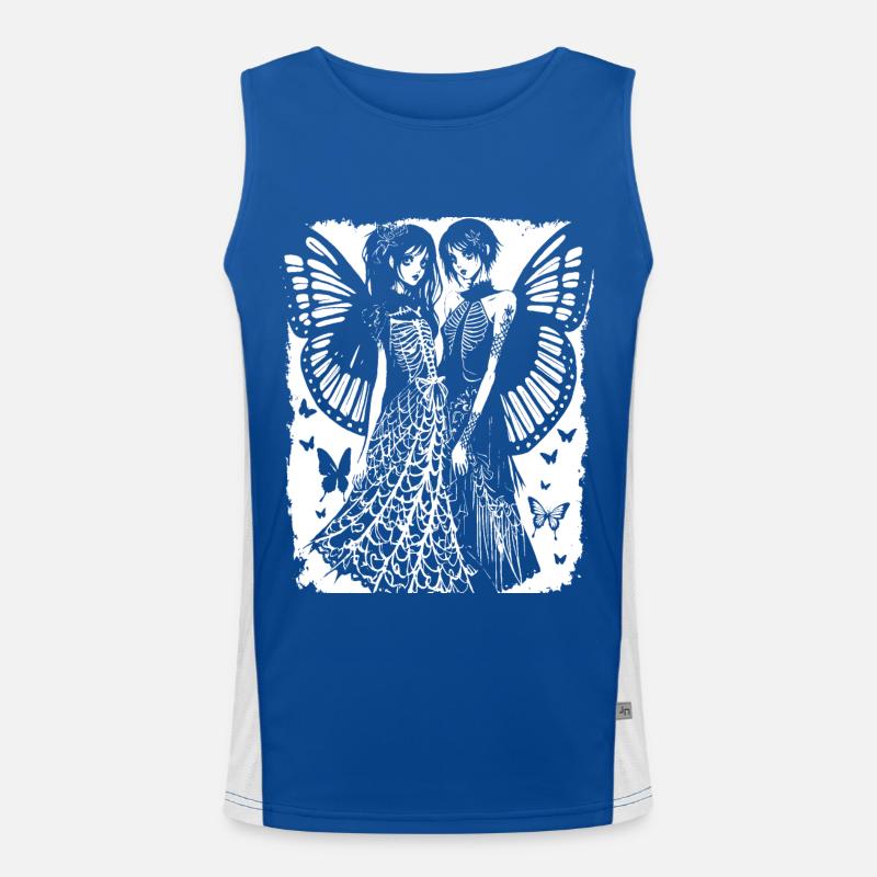 Anarchy Fan Skull with Mohawk Crazy Antisocial Pu Men's Functional Contrast Tank Top 