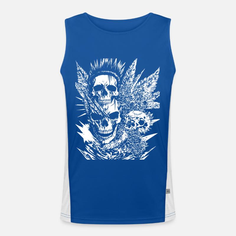 Anarchy Fan Skull avec Mohawk Crazy Antisocial Pu Débardeur respirant contrasté Homme 