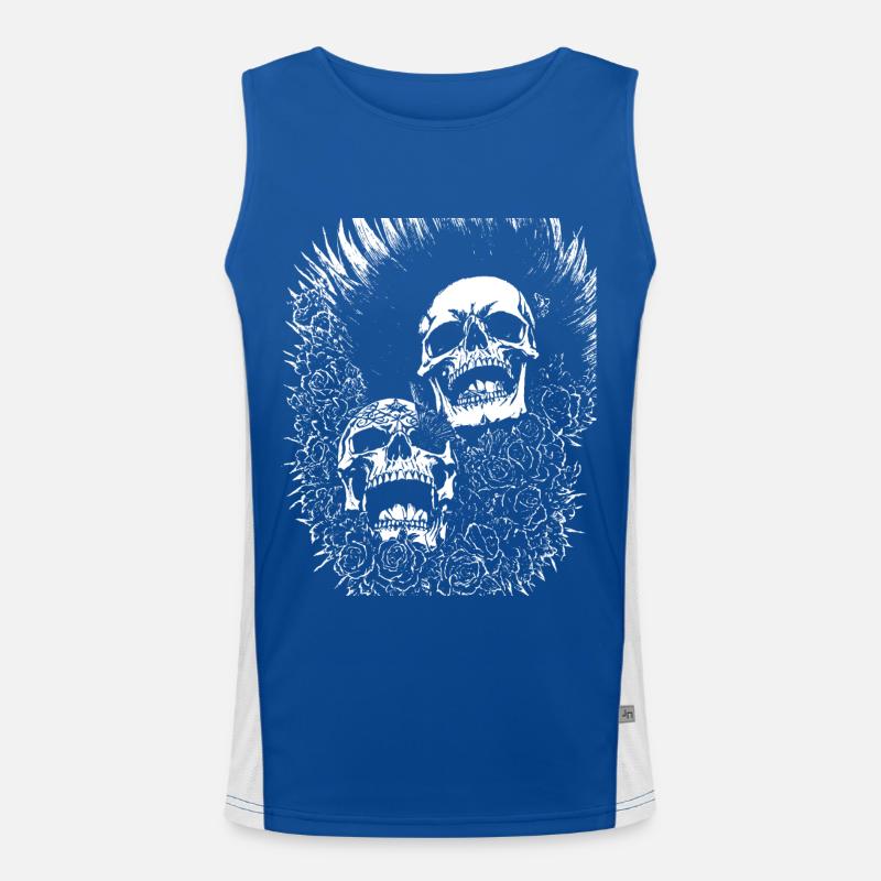 Anarchy Fan Skull with Mohawk Crazy Antisocial Pu Men's Functional Contrast Tank Top 