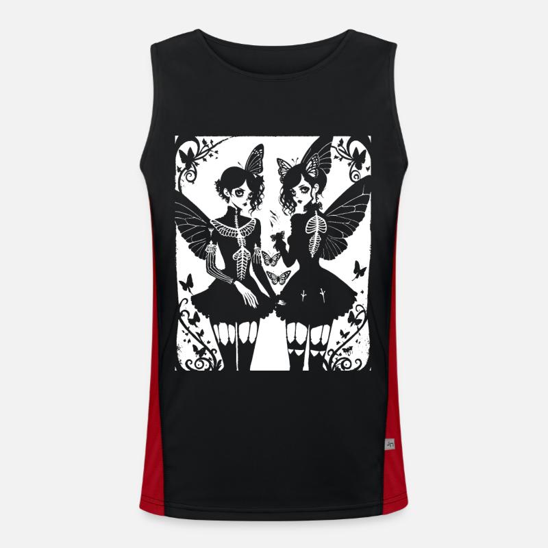 Fairycore Ästhetik Grunge Skelett Fee Goth G Funktionelles Kontrast-Tank Top für Männer 