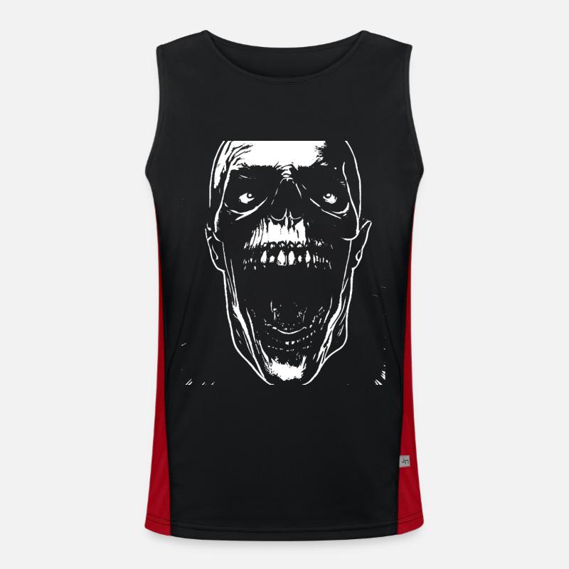 Anarchy Fan Skull with Mohawk Crazy Antisocial Pu Men's Functional Contrast Tank Top 