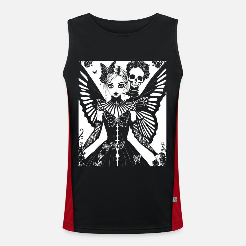 Fairycore Aesthetics Skeleton Fairy Goth Grunge G Men's Functional Contrast Tank Top 
