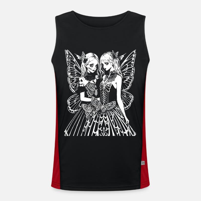 Fairycore Aesthetics Squelette Fée Goth Gothique G Débardeur respirant contrasté Homme 