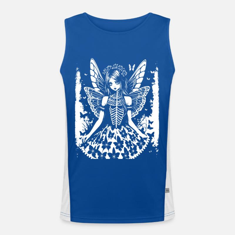 Fairycore Ästhetik Grunge Skelett Fee Goth G Funktionelles Kontrast-Tank Top für Männer 