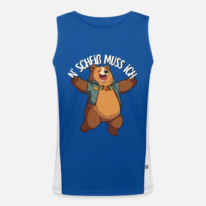 Bärenstarkes Bären-Design mit sarkastischem Spruch Funktionelles Kontrast-Tank Top für Männer 